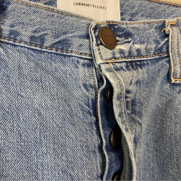 Current/Elliott The Original Straight Prep Destroy Cut Hem Denim Jeans Womens 28 - Picture 9 of 11